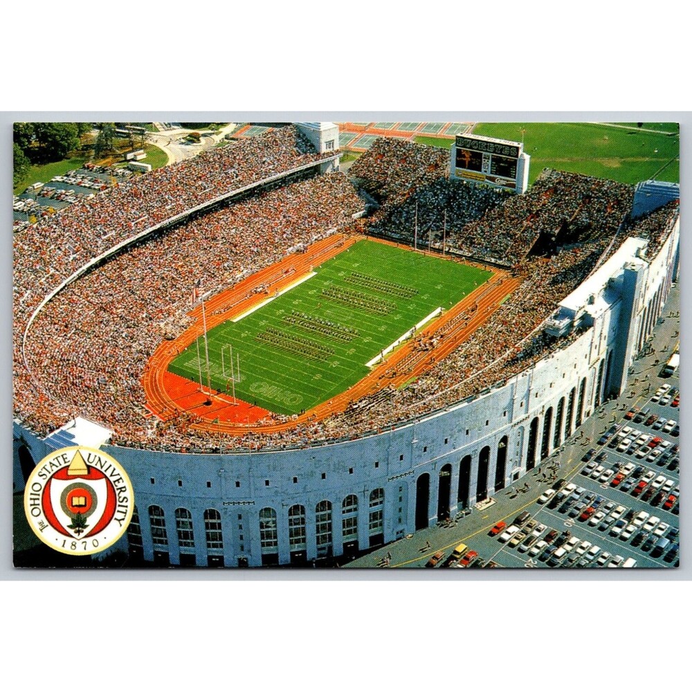 Ohio State University Stadium Postcard Columbus Ohio Buckeyes Aerial View 4x6 OH